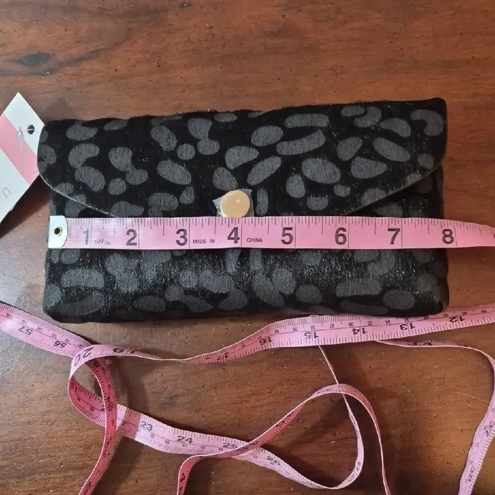 Unni Black Patterned Crossbody Bag Purse Clutch 8 X 5